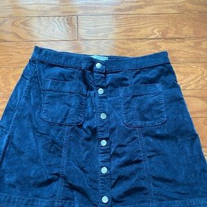 Navy blue button up skirt